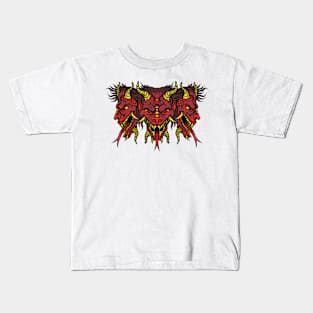 Tattooed three-headed demon Oni Kids T-Shirt